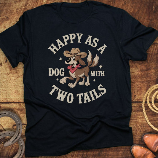 Happy Dog Two Tails T-Shirt