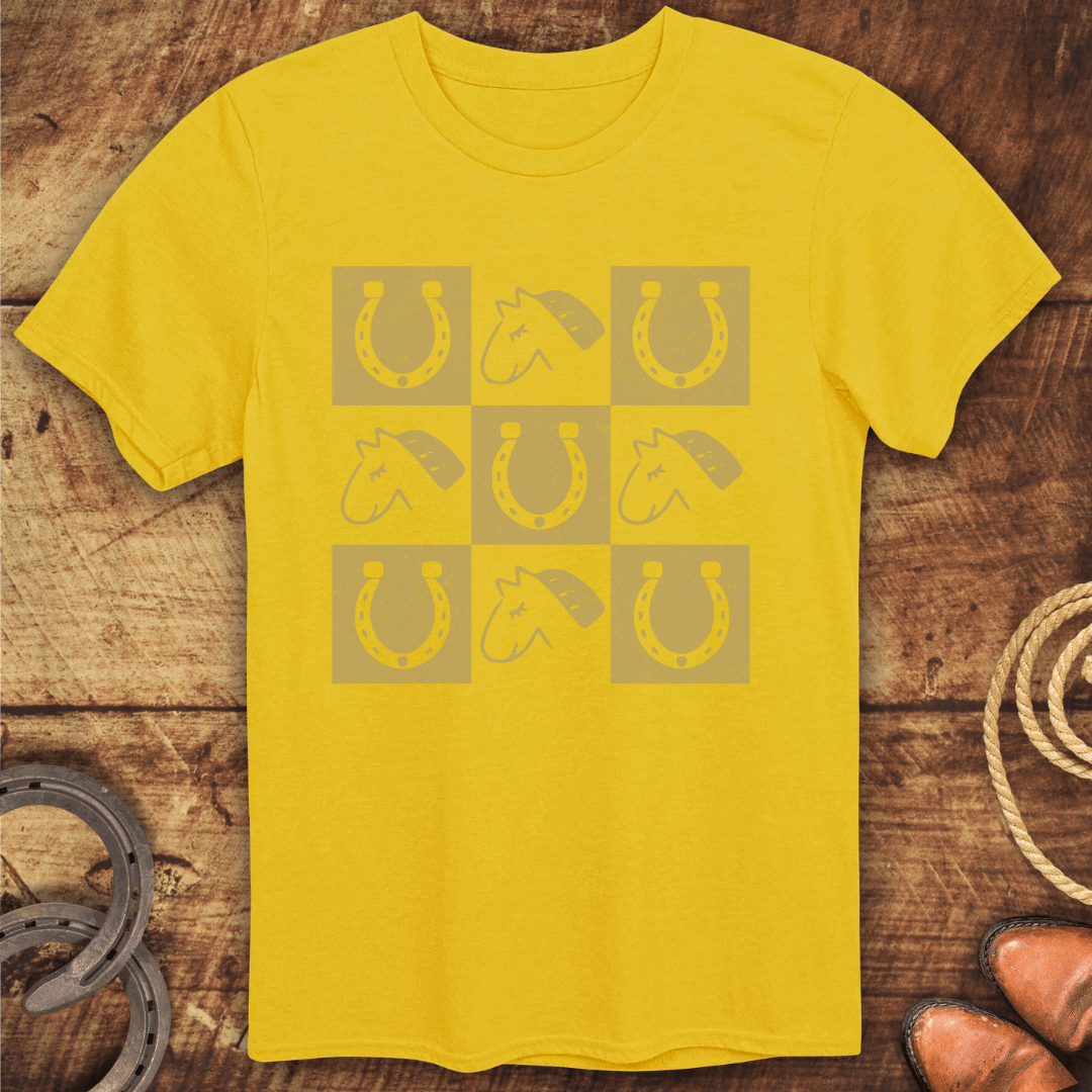 Cute Horses Grid T-Shirt