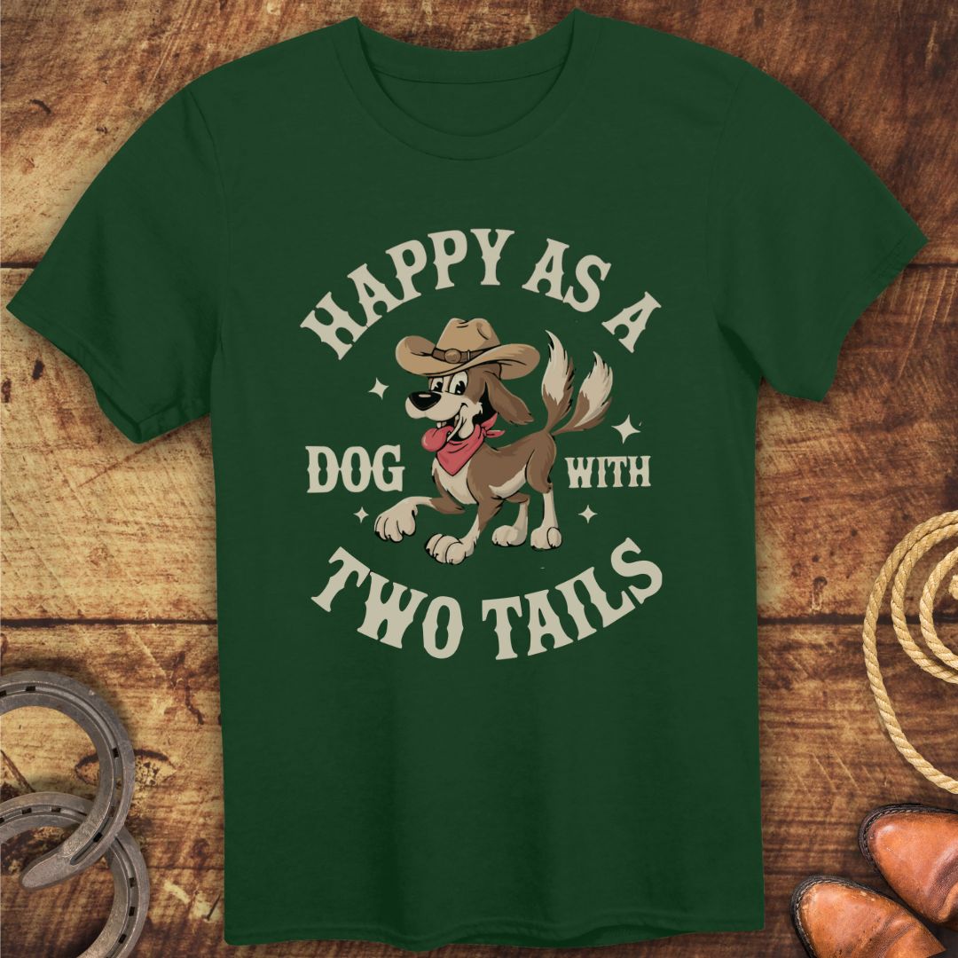 Happy Dog Two Tails T-Shirt