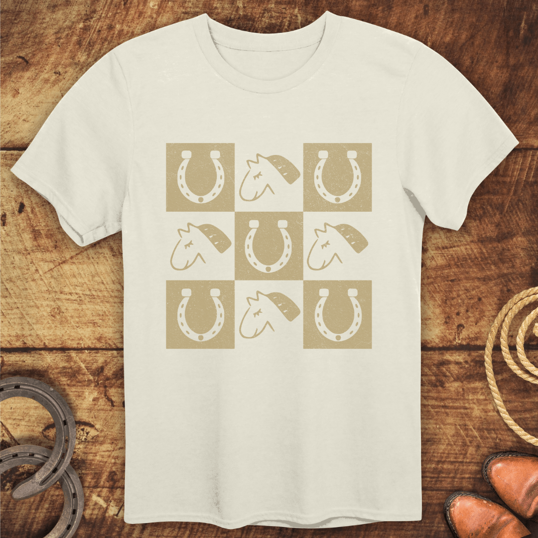 Cute Horses Grid T-Shirt