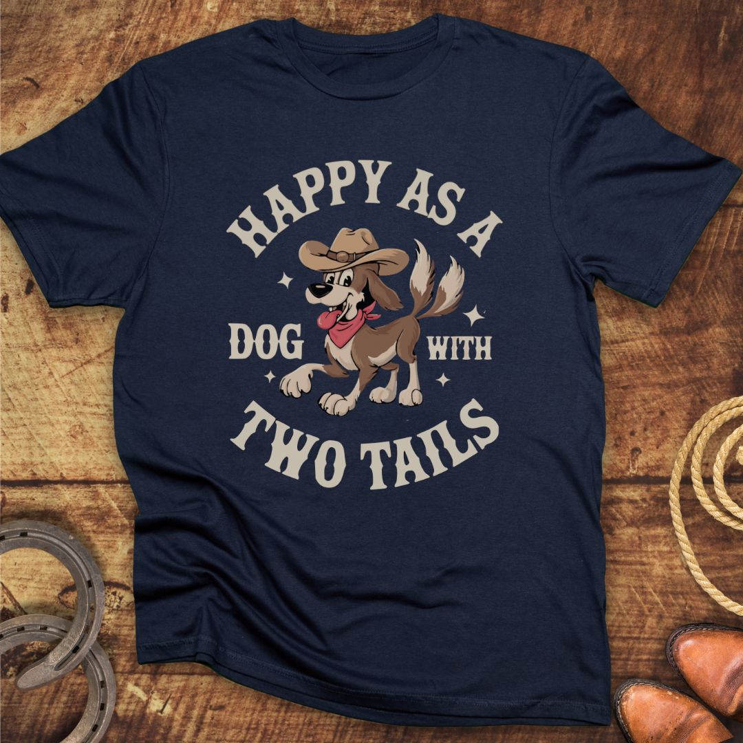 Happy Dog Two Tails T-Shirt
