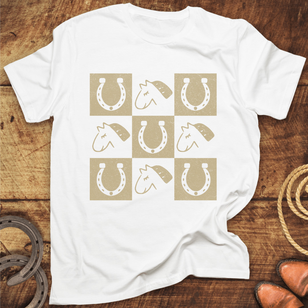 Cute Horses Grid T-Shirt